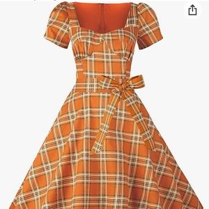 Plaid retro style dress